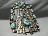 Best Vintage Native American Navajo Carico Lake Turquoise Kachina Sterling Silver Bracelet Old-Nativo Arts