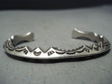Important Adakai Scalloped Vintage Native American Navajo Sterling Silver Bracelet-Nativo Arts