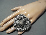 Huge Heavy Buffalo Native American Sterling Silver Ring-Nativo Arts