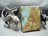 Extraordinary Native American Navajo 8 Turquoise Sterling Silver Gekkos Bracelet-Nativo Arts