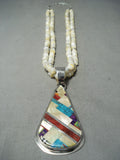 Native American Important Dan Coriz Santo Domingo Turquoise Sterling Silver Necklace-Nativo Arts