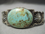 Opulent Huge Button Vintage Native American Navajo Royston Turquoise Sterling Silver Bracelet-Nativo Arts