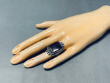 One Of The Best Vintage Native American Navajo Purple Shell Sterling Silver Ring-Nativo Arts