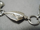 Marvelous Vintage Native American Navajo Sterling Silver Leaves Bracelet-Nativo Arts