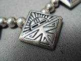 Native American Detailed Vintage Lapis Sterling Silver Inlay Necklace-Nativo Arts