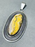 Micro Precision Hand Tooled Native American Navajo Honeybee Jasper Sterling Silver Pendant-Nativo Arts