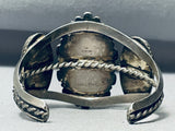 Sturdy Signed Older Vintage Native American Navajo Petrified Wood Sterling Silver Bracelet-Nativo Arts