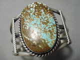 One Of The Best Vintage Native American Navajo #8 Turquoise Sterling Silver Bracelet Old-Nativo Arts