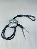 Important Vic Hicks Vintage Native American Navajo Turquoise Sterling Silver Bolo Tie-Nativo Arts
