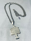 Important Vintage Native American Navajo Trcaey Turquoise Inlay Sterling Silver Necklace-Nativo Arts