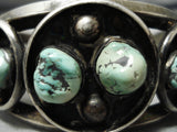 Opulent Vintage Native American Navajo Sectioned Cerrillos Turquoise Sterling Silver Bracelet-Nativo Arts