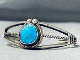 Marvelous Vintage Native American Navajo Morenci Turquoise Sterling Silver Bracelet-Nativo Arts