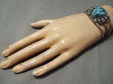 Important Vintage Native American Navajo Last Chance Turquoise Sterling Silver Bracelet-Nativo Arts