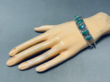 Rob Begay Native American Navajo Green Turquoise Sterling Silver Bracelet-Nativo Arts