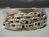 Detailed!! Vintage Santo Domingo Sterling Silver Peublo Native American Bracelet-Nativo Arts