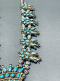 Gold And Silver Vintage Native American Navajo Turquoise Hogan Sterling Squash Blossom Necklace-Nativo Arts