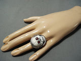 Native American Important Completely Hand Carved Skeleton Sterling Silver Ring-Nativo Arts