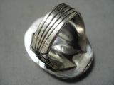 Native American Huge Important Francisco Gomez Coral Sterling Silver Skull Ring-Nativo Arts