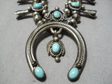 Important Vintage Native American Navajo Helen Long Turquoise Sterling Silver Necklace Old-Nativo Arts