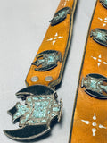 One Of The Most Unique Vintage Native American Navajo Sterling Silver Inlay Concho Belt-Nativo Arts