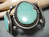 Huge Heavy Vintage Native American Navajo Royston Turquoise Sterling Silver Bracelet-Nativo Arts