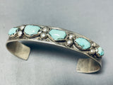 Nastacio Vintage Native American Zuni Turquoise Nugget Sterling Silver Bracelet-Nativo Arts