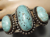 Opulent Vintage Native American Navajo Carico Lake Turquoise Sterling Silver Bracelet-Nativo Arts