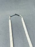 Native American Exquisite Vintage Santo Domingo White Shell Sterling Silver Necklace-Nativo Arts