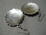 Exquisite Vintage Navajo Sterling Silver Pierced Earrings Native American-Nativo Arts