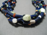One Of The Best Vintage Navajo Tubule Lapis Native American Necklace-Nativo Arts