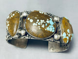 Bold One Of Best Vintage Native American Navajo #8 Turquoise Sterling Silver Bracelet-Nativo Arts