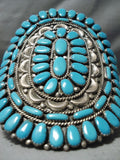 Unforgettable Vintage Native American Navajo Turquoise Sterling Silver Bracelet Old-Nativo Arts