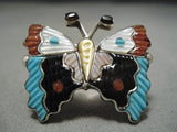 One Of The Best Vintage Zuni Native American Turquoise Butterfly Ring-Nativo Arts