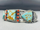 Unforgettable Vintage Native American Navajo #8 Turquoise Mine Sterling Silver Bracelet-Nativo Arts
