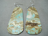 Native American Magnificent Santo Domingo Royston Turquoise Sterling Silver Earrings-Nativo Arts