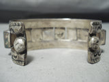 One Of The Best Vintage Native American Navajo Lapis Sterling Silver Bracelet-Nativo Arts