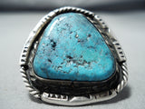 Remarkable Hopi Native American Kingman Turquoise Sterling Silver Ring-Nativo Arts