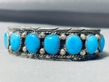 Astonishing Vintage Native American Navajo Kingman Turquoise Sterling Silver Bracelet-Nativo Arts