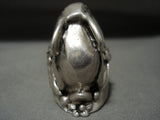 Absolutely Amazing Vintage Mexican/ Navajo Native American Jewelry Silver Rabbit Ring Old-Nativo Arts