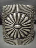 Absolutely Enormous Vintage Navajo ''repoussed Concho'' Native American Jewelry Silver Bracelet-Nativo Arts