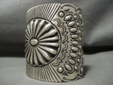 Absolutely Enormous Vintage Navajo ''repoussed Concho'' Native American Jewelry Silver Bracelet-Nativo Arts