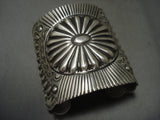 Absolutely Enormous Vintage Navajo ''repoussed Concho'' Native American Jewelry Silver Bracelet-Nativo Arts