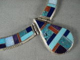 Absolutely Fabulous 'Extreme Stone To Stone' Vintage Zuni Native American Jewelry Silver Necklace-Nativo Arts