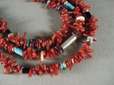 Absolutely Fabulous Modernistic Navajo Native American Jewelry Silver Coral Necklace-Nativo Arts