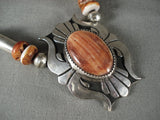 Absolutely Fabulous Vintage Navajo Spiny Shell Native American Jewelry Silver Necklace-Nativo Arts