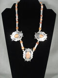 Absolutely Fabulous Vintage Navajo Spiny Shell Native American Jewelry Silver Necklace-Nativo Arts