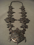 Absolutely Incredible Navajo Turtle Collection Longest Cone Native American Jewelry Silver Necklace-Nativo Arts