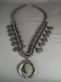 Absolutely Incredible Vintage Navajo Native American Jewelry Silver Coin Royston Squash Blossom Necklace-Nativo Arts