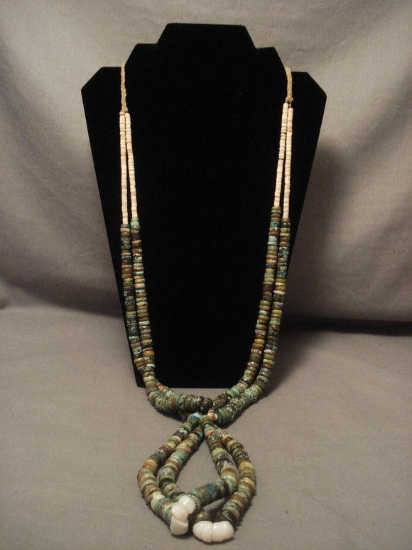 Absolutely Incredible Vintage Santo Domingo Green Turquoise Necklace Old 250 Grm-Nativo Arts