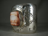 Absolutely Stunning Modernistic Navajo Native American Jewelry Silver Shell Bracelet-Nativo Arts